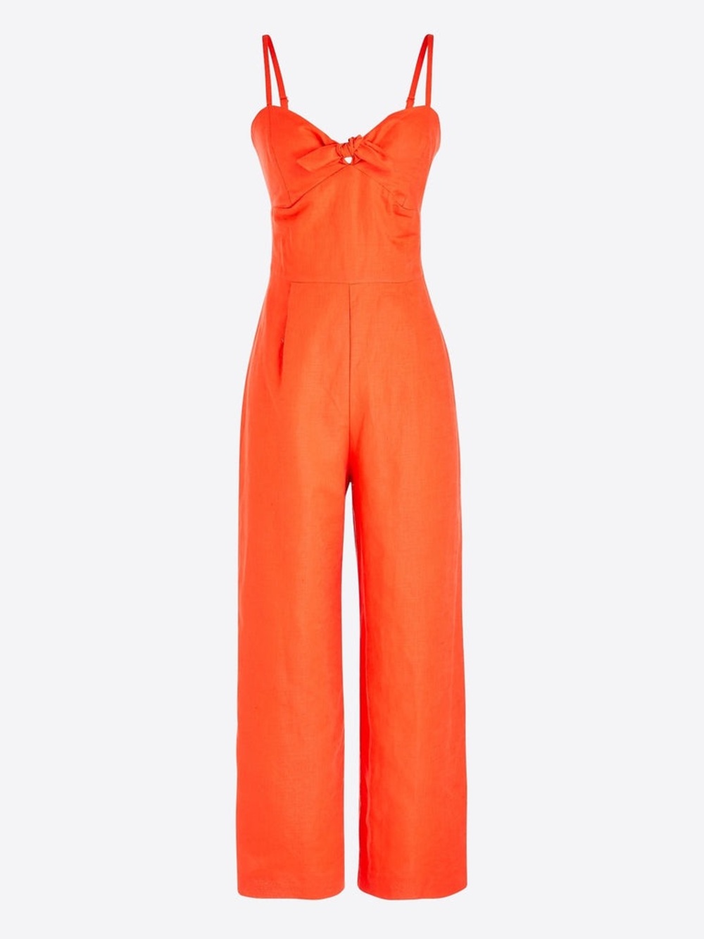 J. Crew Women's Orange Wide-Leg Jumpsuit with Tie Front